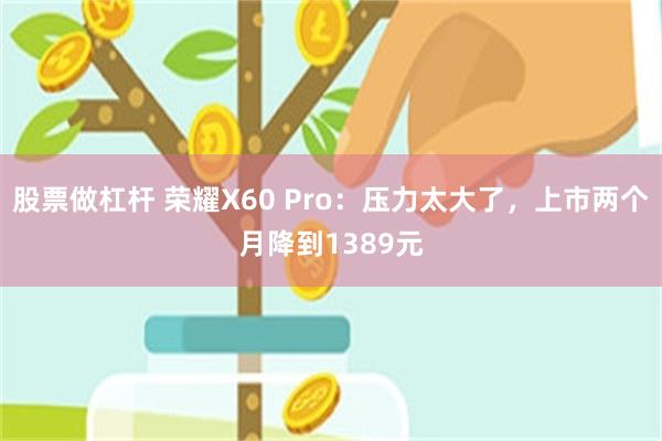 股票做杠杆 荣耀X60 Pro：压力太大了，上市两个月降到1389元